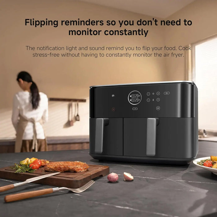 Xiaomi Dual Zone Air Fryer 10L | 10L Capacity (3.5L + 6.5L) | 2700W High Power | Dual Independent Baskets | 40Ð230¡C Temperature Range | Black | MAF-D1001
