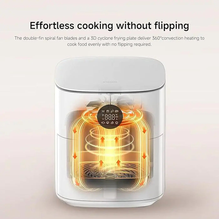 Xiaomi Air Fryer 6.5L White | 6.5L Capacity | 1700W Power | 360¡ Hot Air Circulation | 7 Preset Programs | Low-Oil Healthy Cooking | Easy Clean | BHR083MEU