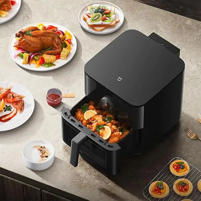Xiaomi Smart Air Fryer 6.5L Air Fryer | 6.5L Capacity | 1800W Power | 40-220¡C Adjustable Temperature | 360¡ Convection Heating | Smart App Control | 100 Recipes | OLED Display | Black