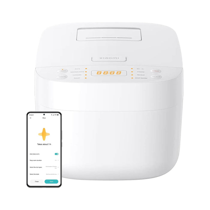Xiaomi Smart Multifunctional Rice Cooker 3L | 3L Capacity | 595-710W High-Power Cooking | WiFi App Control | 8 Cooking Functions | 24-Hour Delay Timer | 12-Hour Keep Warm | Non-Stick Inner Pot | White | BHR7925UK