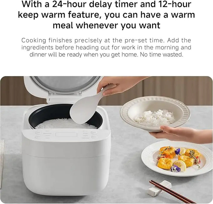 Xiaomi Smart Multifunctional Rice Cooker 3L | 3L Capacity | 595-710W High-Power Cooking | WiFi App Control | 8 Cooking Functions | 24-Hour Delay Timer | 12-Hour Keep Warm | Non-Stick Inner Pot | White | BHR7925UK