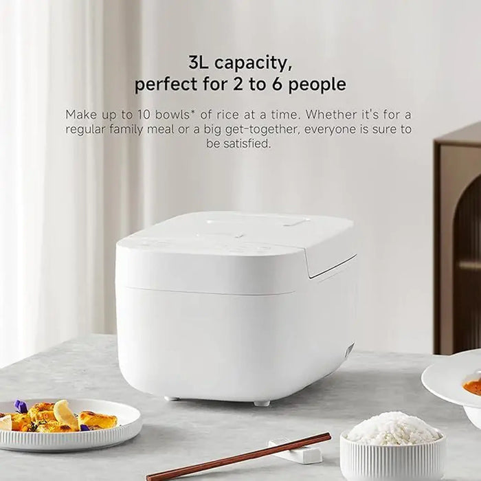 Xiaomi Smart Multifunctional Rice Cooker 3L | 3L Capacity | 595-710W High-Power Cooking | WiFi App Control | 8 Cooking Functions | 24-Hour Delay Timer | 12-Hour Keep Warm | Non-Stick Inner Pot | White | BHR7925UK