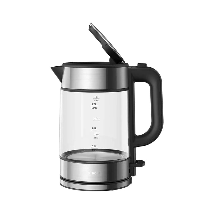 Xiaomi Electric Glass Kettle EU | 1.7L Capacity | 2200W Fast Boil | Borosilicate Glass | LED Heating Indicator | Black Transparent | MJDSH05FD