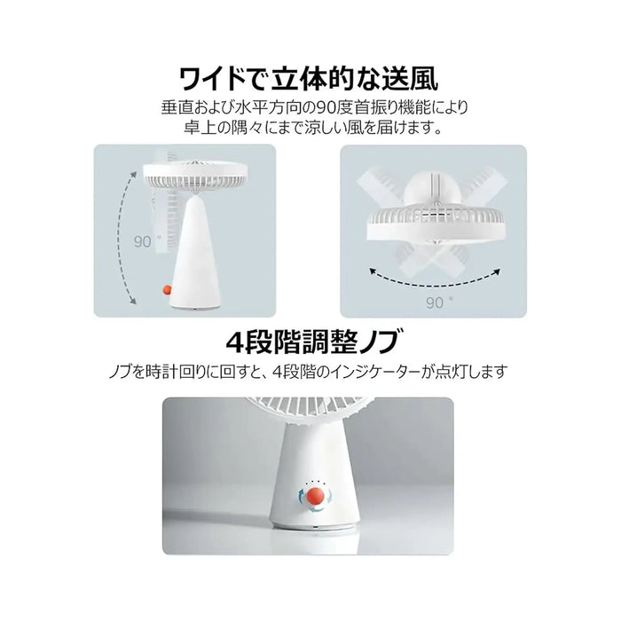 Xiaomi Rechargeable Mini Fan | 2-in-1 Handheld and Desktop Fan | 4000mAh Battery Up to 18.5h | Low-Noise Brushless DC Motor | 4 Wind Speeds | Type-C Charging | ZMYDFS01DM