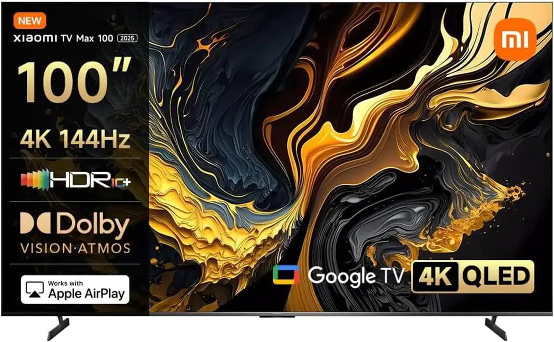 Xiaomi TV Max 100 2025 QLED 4K Smart TV | 100 Inch | 144Hz Refresh Rate | Quantum Dot Display | Dolby Vision Dolby Atmos | Google TV | L100MA-MAXME