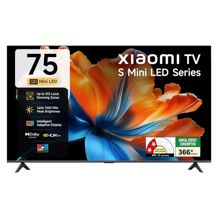 Xiaomi TV S Mini LED 75 2026 | 75 Inch 4K QD-Mini LED Smart TV | 1200 Nits Peak Brightness | 60Hz With 120Hz Game Boost | Dolby Audio DTS:X | Google TV