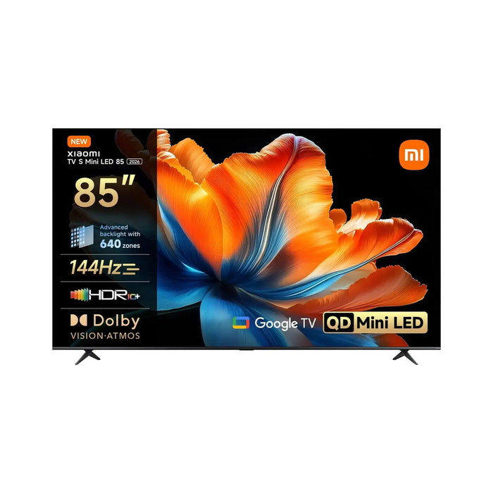 Xiaomi TV S Mini LED 85 4K Smart TV 2026 | 85 Inch | 4K UHD QD-Mini LED | 144Hz Refresh Rate | Dolby Vision IQ & Dolby Atmos | Google TV | L85MC-SME