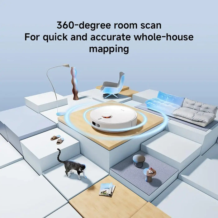 Xiaomi Robot Vacuum S40C UK | 5000Pa Suction | LDS Laser Navigation | 2-in-1 Vacuum & Mop | App & Voice Control | White | 61123-MP