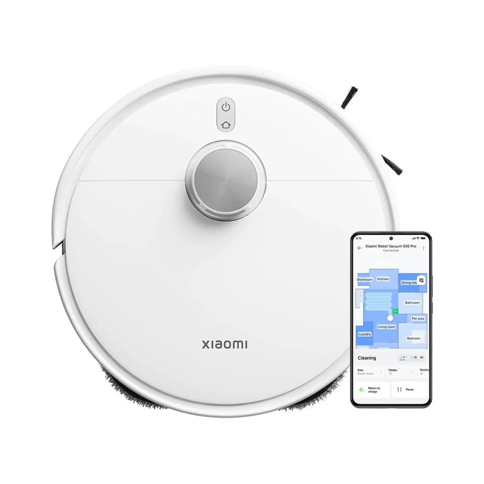 Xiaomi Robot Vacuum S40 Pro | 15000Pa Suction | LDS Laser Navigation | Dual-Extending Mechanical Arms | Smart Carpet Detection | App Control | White | OV71GL
