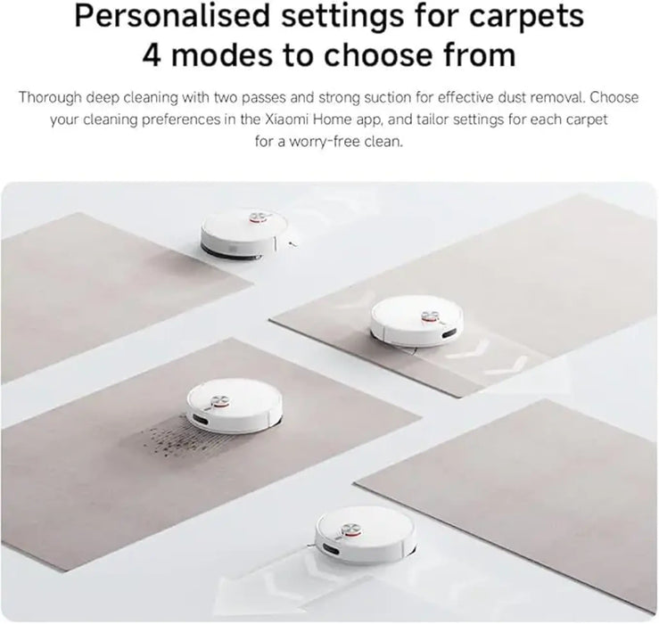 Xiaomi Robot Vacuum S40 | 10000Pa Suction | 5200mAh Battery Up To 180 Minutes Runtime | 520mL Dustbin 270mL Water Tank | LDS Laser Navigation | App And Voice Control | White | OV81