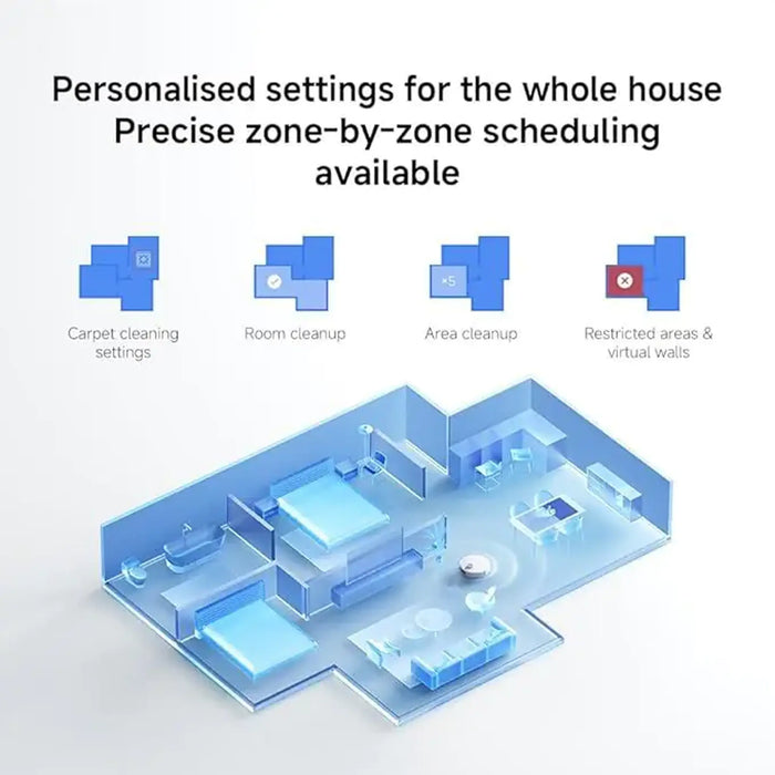 Xiaomi Robot Vacuum S40 | 10000Pa Suction | 5200mAh Battery Up To 180 Minutes Runtime | 520mL Dustbin 270mL Water Tank | LDS Laser Navigation | App And Voice Control | White | OV81