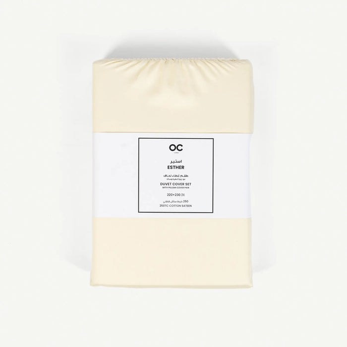 Esther Duvet Cover Set 220x230cm- Cream