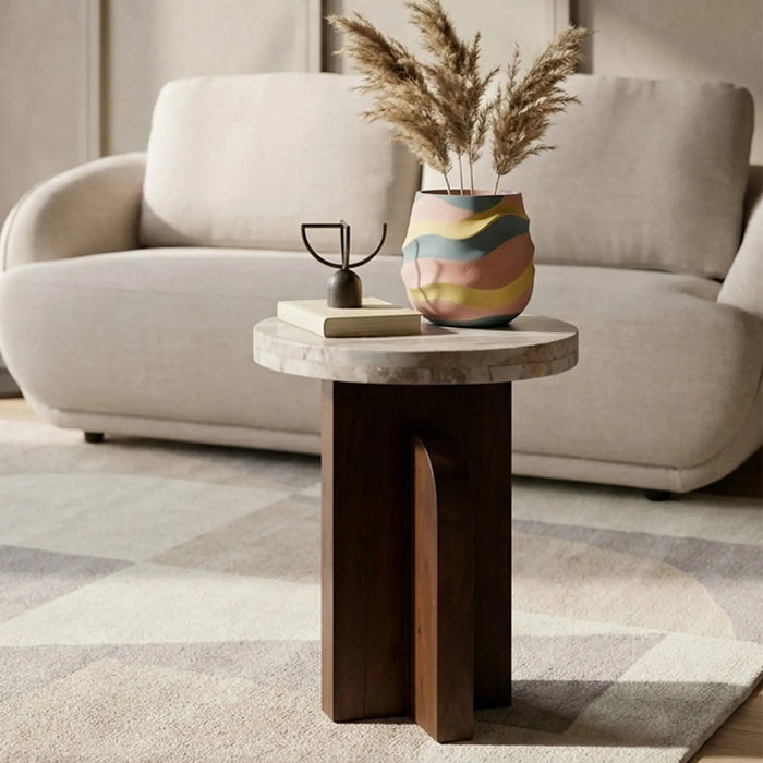 Evora Marble End Table Multi Color