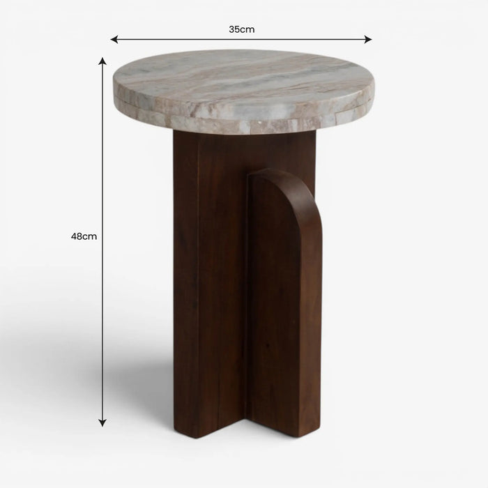 Evora Marble End Table Multi Color