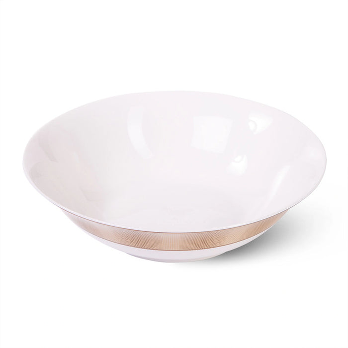 1-Piece Salad Bowl VERSAILLES 23cm Porcelain, Elegant Textured Golden Rim