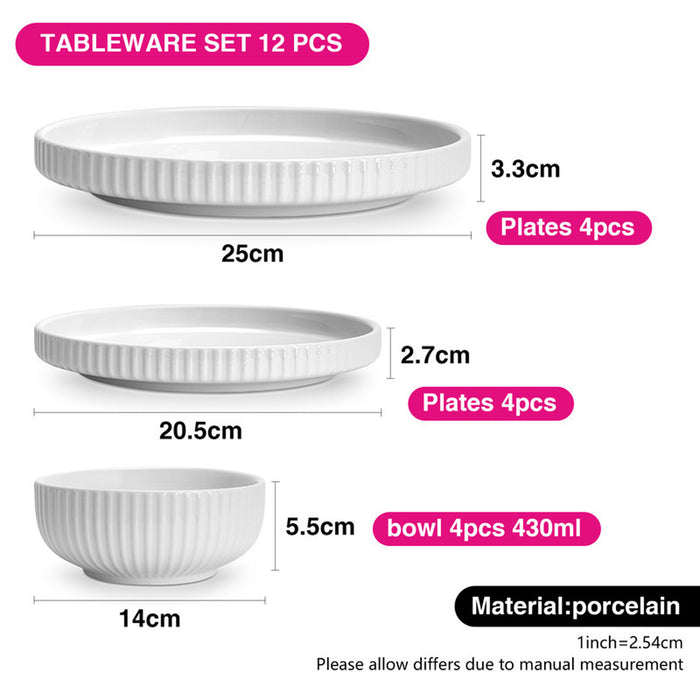 Fissman 12-Piece Tableware Set Ivorya (Durable Porcelain)