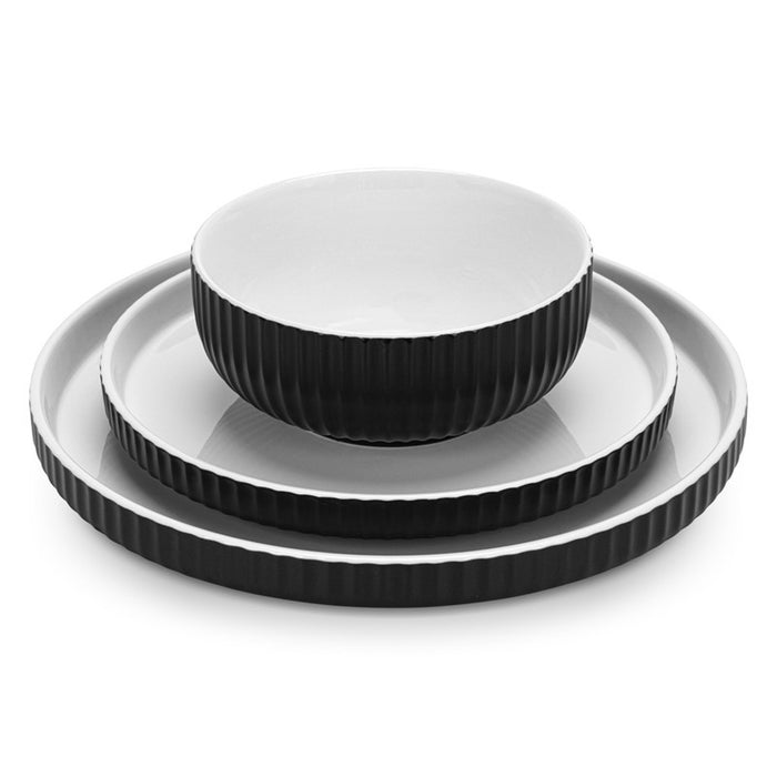Fissman 12-Piece Tableware Set Onyx (Durable Porcelain)