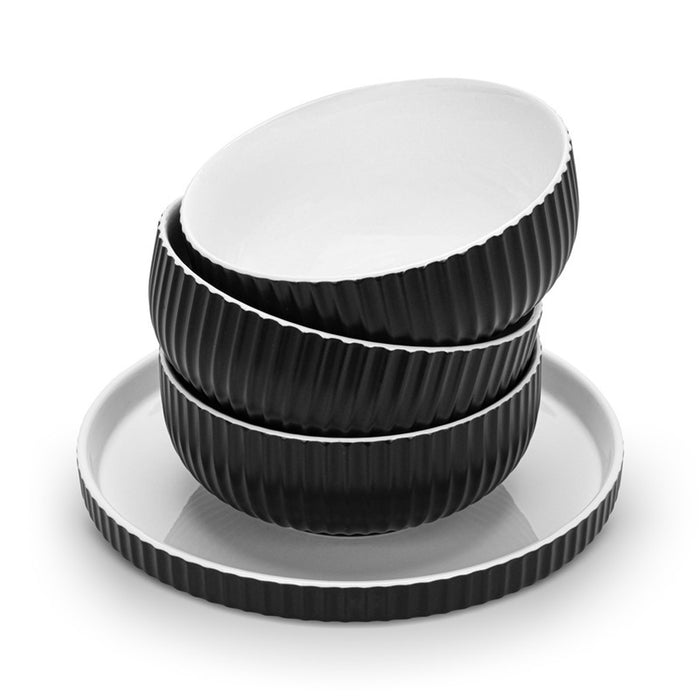 Fissman 12-Piece Tableware Set Onyx (Durable Porcelain)