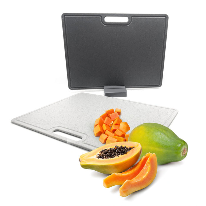 2-Piece with Stand Chopping Board Kitchen Cutting Boards 40cm, Non-Slip, Stain & Odor Resistant