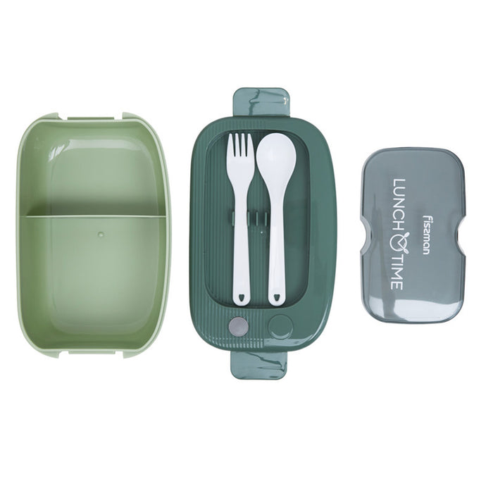 Fissman 2-Compartment Lunch Box 20.5cm/1000ml, Color Green Plastic