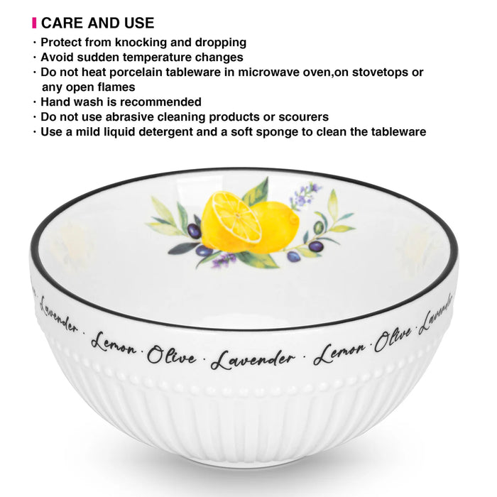 Fissman 2-Piece Bowl Lemon Provence 16cm Porcelain