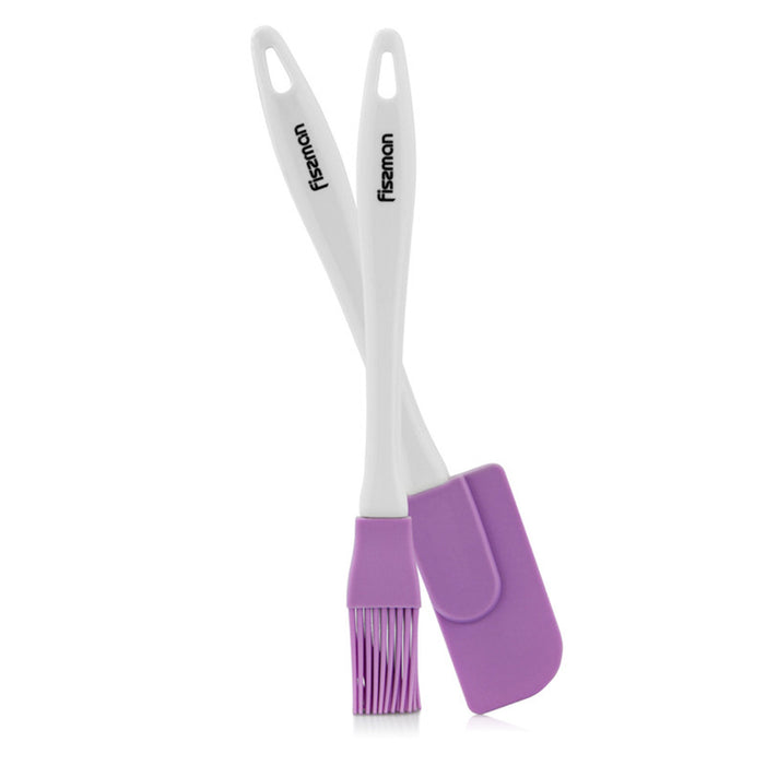 Fissman 2-Piece Brush And Spatula Set Purple 22cm
