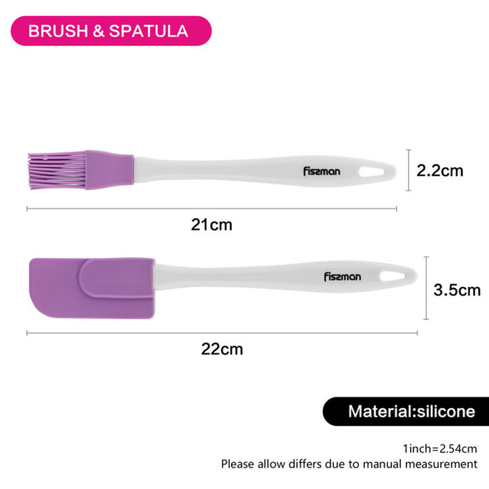 Fissman 2-Piece Brush And Spatula Set Purple 22cm