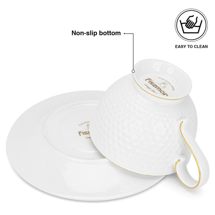 Fissman 2-Piece Cup and Saucer 200ml, Noemi Series
