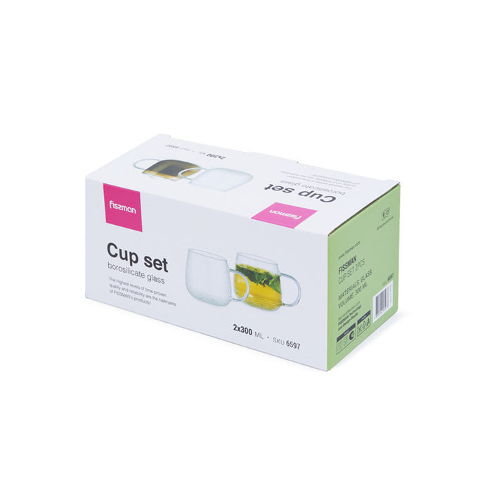 Fissman 2-Piece Cups 300ml Borosilicate Glass