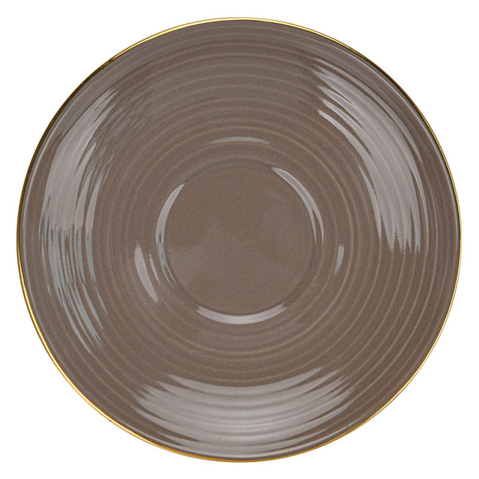 Fissman 2-Piece Cups Firmina Brown 180ml with Saucers New Bone China