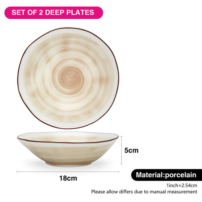 Fissman 2-Piece Deep Plates Glide 18cm (Porcelain)
