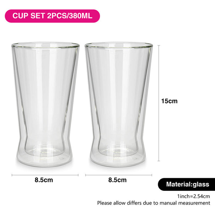 Fissman 2-Piece Double Wall Glasses 380 ml Borosilicate Glass