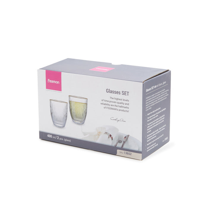Fissman 2-Piece Glasses 400ml Glass