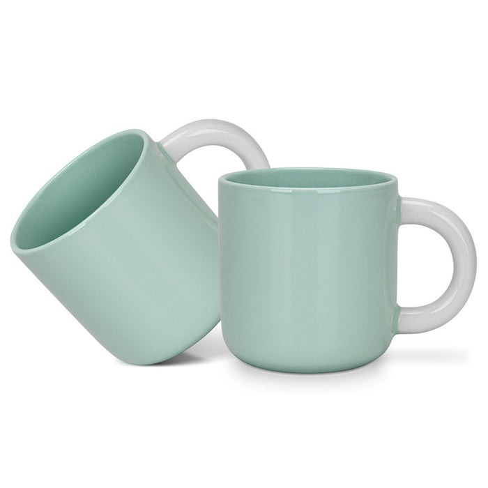 Fissman 2-Piece Mugs 360ml Green New Bone China