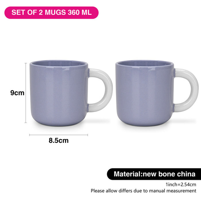 Fissman 2-Piece Mugs 360ml Lilac New Bone China