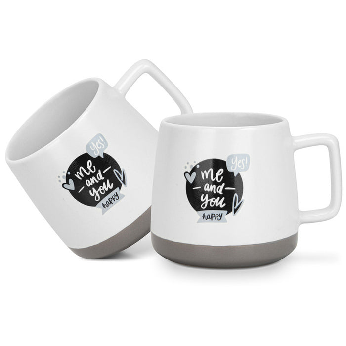 Fissman 2-Piece Mugs 400ml Me And You Happy New Bone China