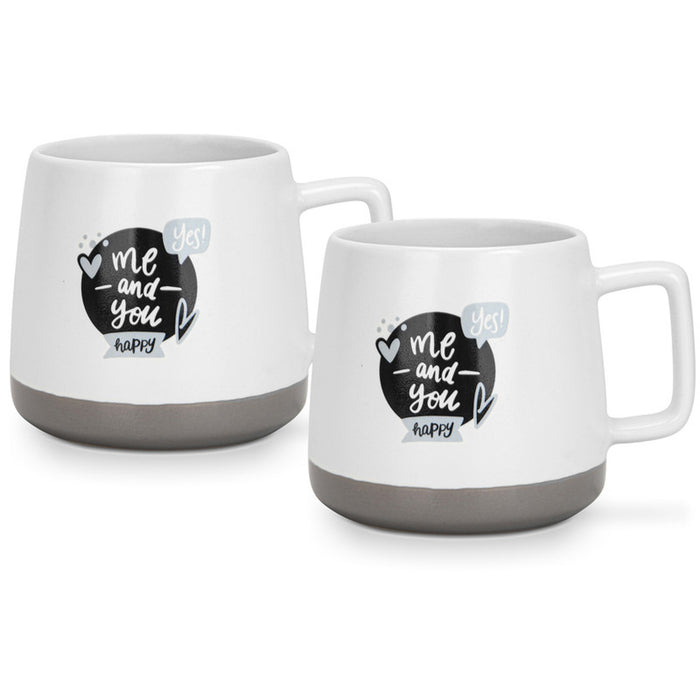 Fissman 2-Piece Mugs 400ml Me And You Happy New Bone China