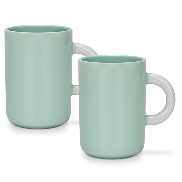 Fissman 2-Piece Mugs 540ml Green New Bone China