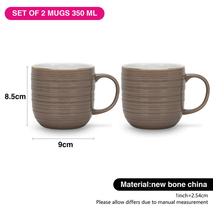 Fissman 2-Piece Mugs Firmina Brown 350ml New Bone China