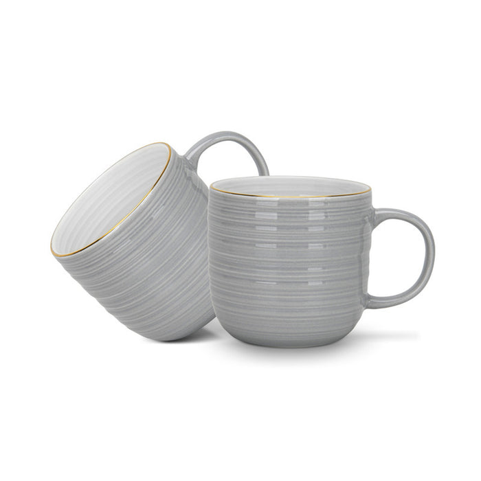 Fissman 2-Piece Mugs Firmina Gray 350ml New Bone China