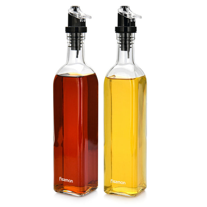 Fissman 2-Piece Oil And Vinegar Bottle Set Clear 2x500ml