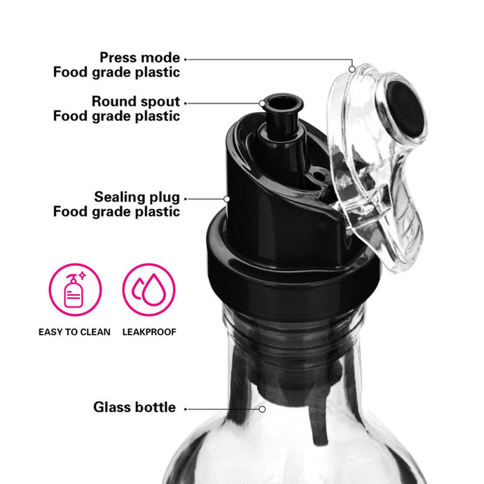 Fissman 2-Piece Oil And Vinegar Bottle Set Clear 2x500ml