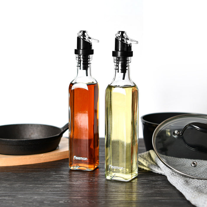 Fissman 2-Piece Oil And Vinegar Bottle Set Clear 2x500ml