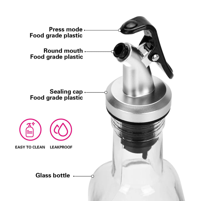 Fissman 2-Piece Oil And Vinegar Glass Bottle Set Multicolour 2x500ml