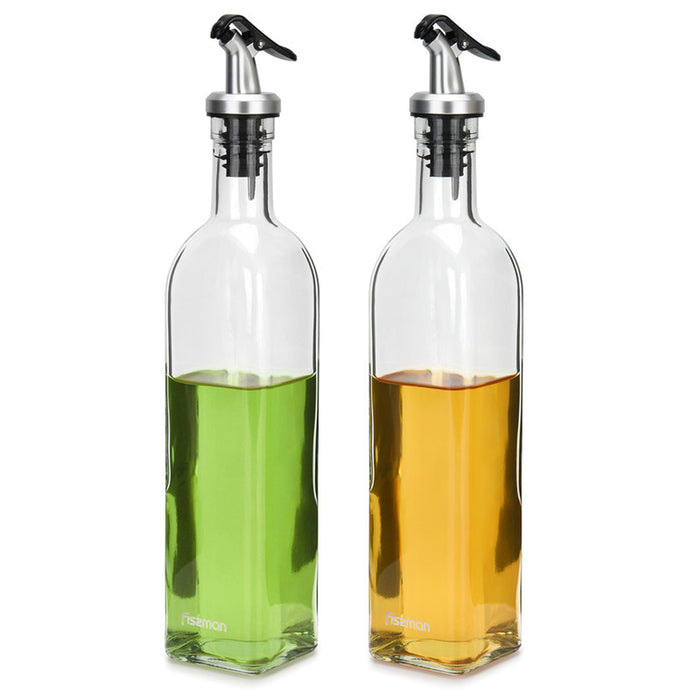 Fissman 2-Piece Oil And Vinegar Glass Bottle Set Multicolour 2x500ml