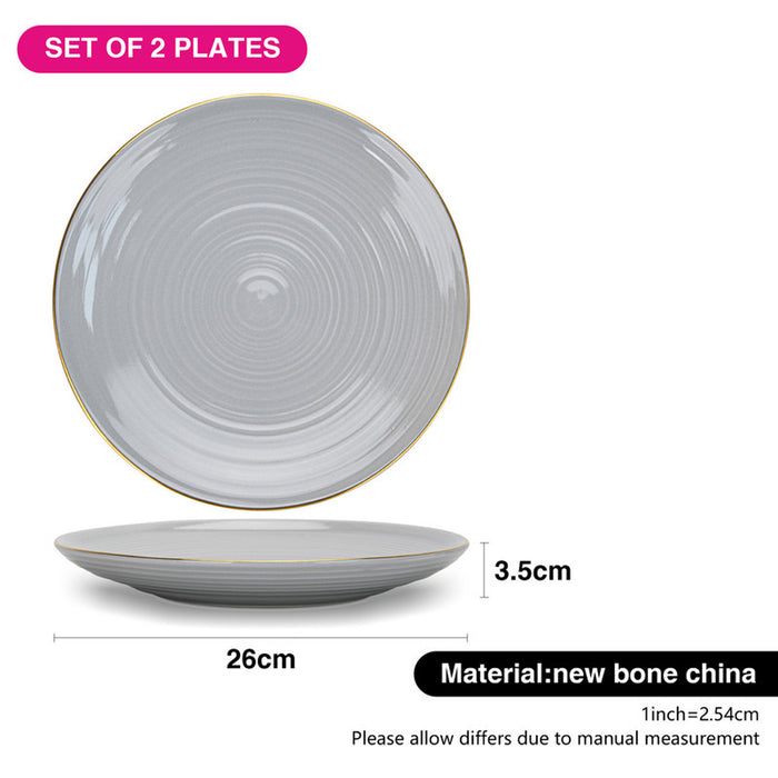 Fissman 2-Piece Plates Firmina Gray 26cm New Bone China