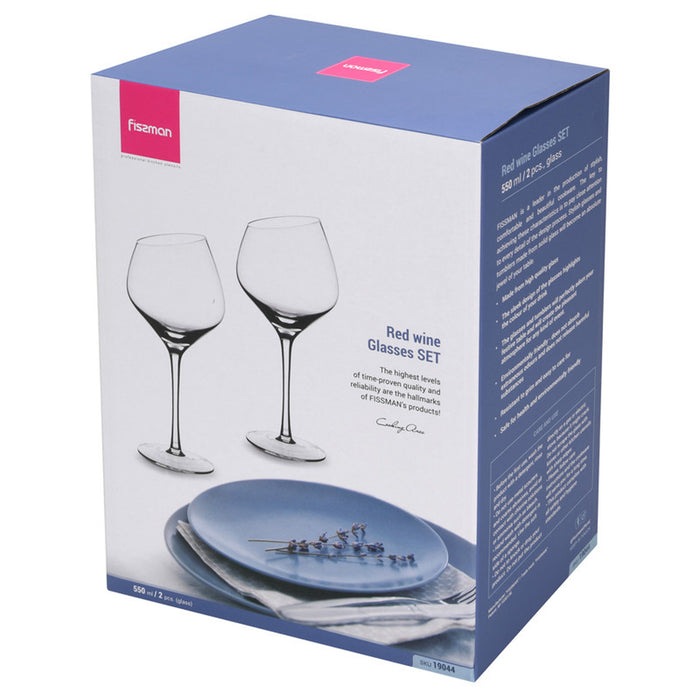 Fissman 2-Piece Red Wine Glasses 550ml Glass