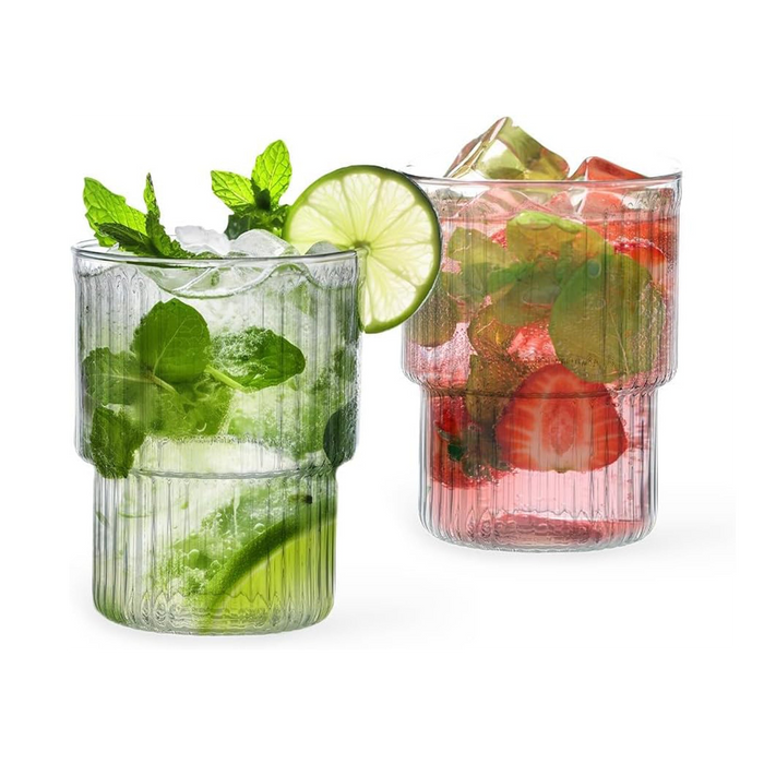 2-Piece Tumbler Glasses 370ml Borosilicate Glass