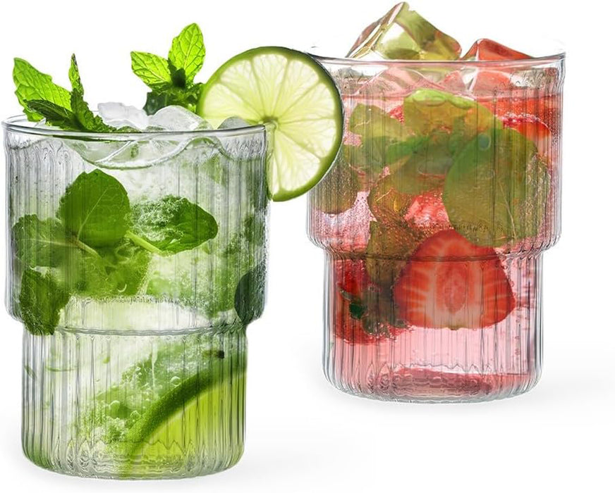 Fissman 2-Piece Tumbler Glasses 370ml Borosilicate Glass