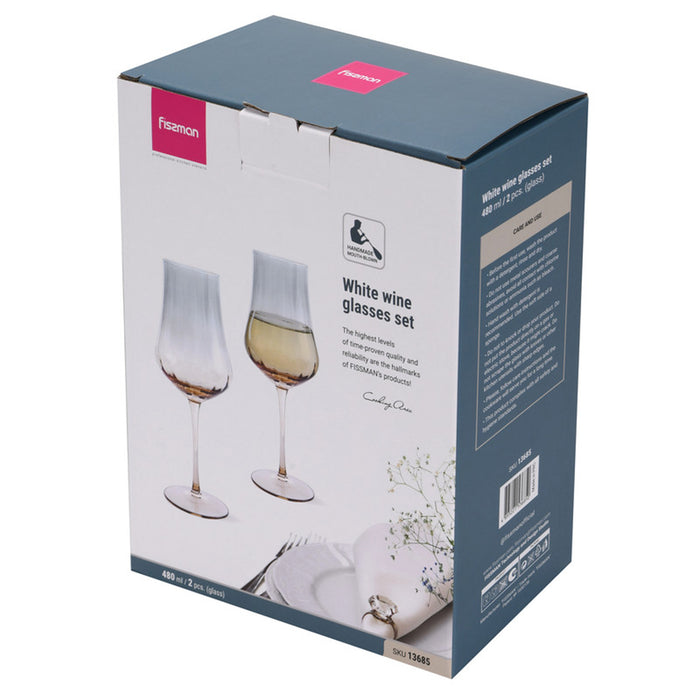 Fissman 2-Piece White Wine Glasses 480ml Glass